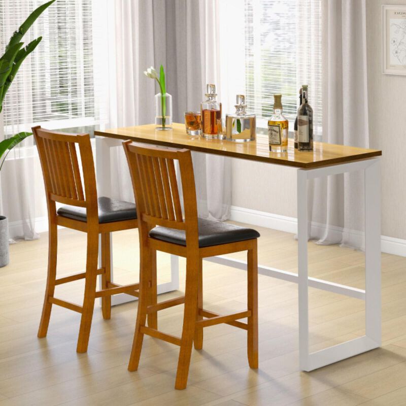 Hivvago 2-Piece Bar Chair Set Counter Height Bar Stool with Backrest