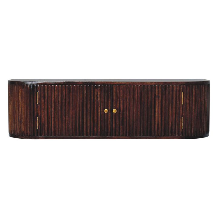 Artisan Furniture Solid Wood Chunky Chestnut Wall Mounted Console , Brown