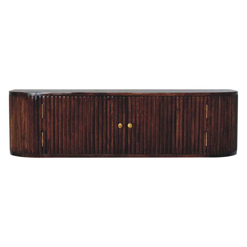 Artisan Furniture Solid Wood Chunky Chestnut Wall Mounted Console , Brown image number 0