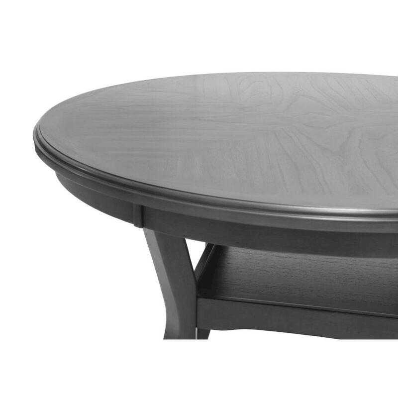 Gray Round Dining Table Set for 4 &ndash; Kitchen Table and Chairs Set image number 4