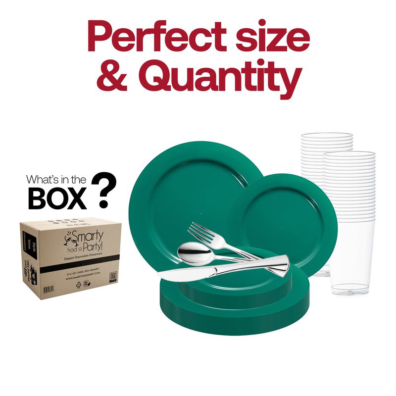 Solid Red Holiday Round Plastic Wedding Value Set (30 Sets) image number 3