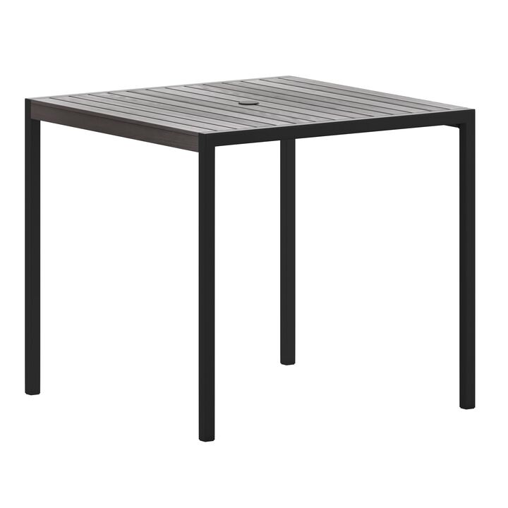 Flash Furniture Outdoor Patio Dining Table with Umbrella Holder Hole