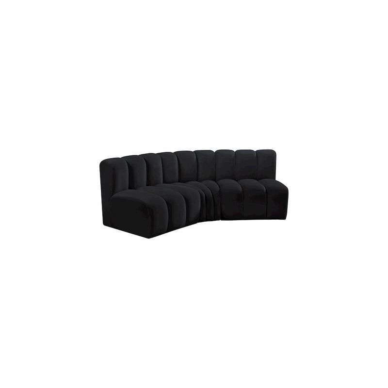Meridian Furniture Arc Black Velvet Modular Sofa