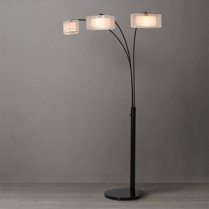 NOVA OF CALIFORNIA Amarillo 3 Light Arc Floor Lamp - Matte Black