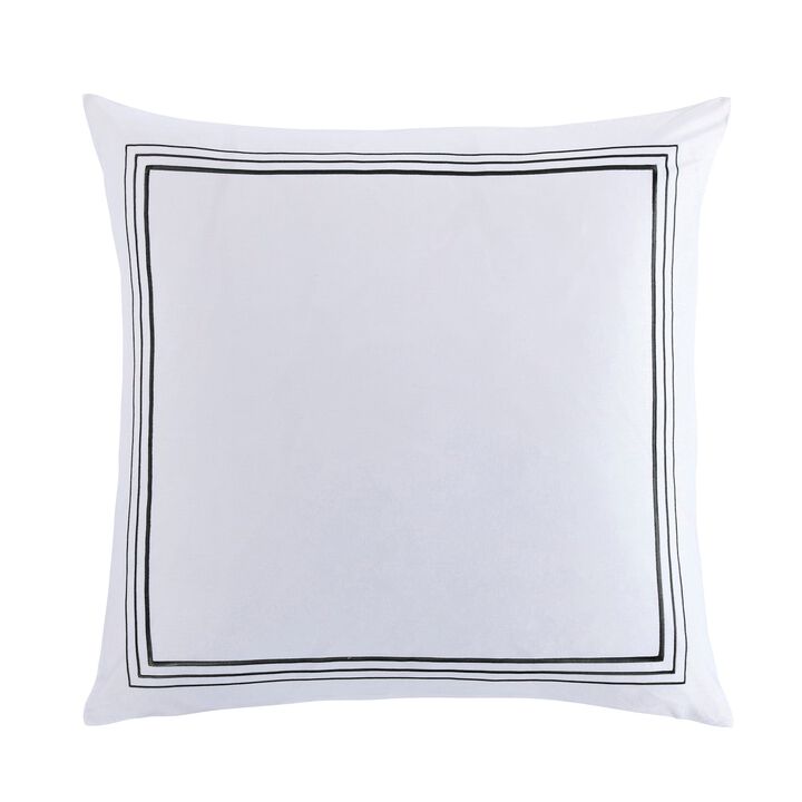 Border Embroidery Black Euro Sham