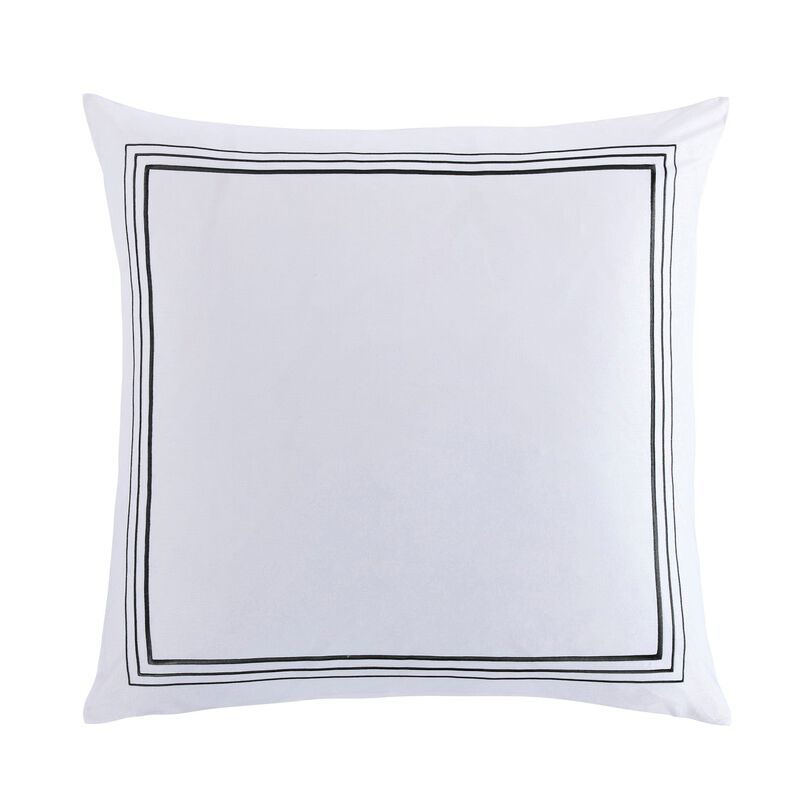 Border Embroidery Black Euro Sham image number 0