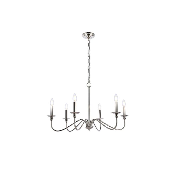 Living District Home Decorative Rohan 30 inch chandelier in polished nickel