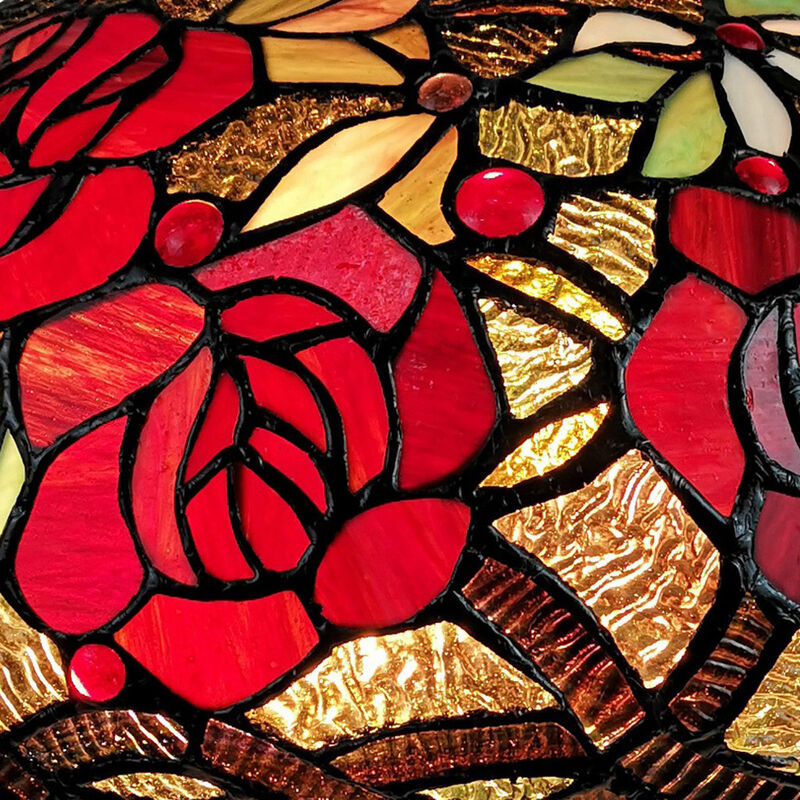 Hivvago 24" Dark Brown Metal Two Light Candlestick Table Lamp With Red Dome Shade