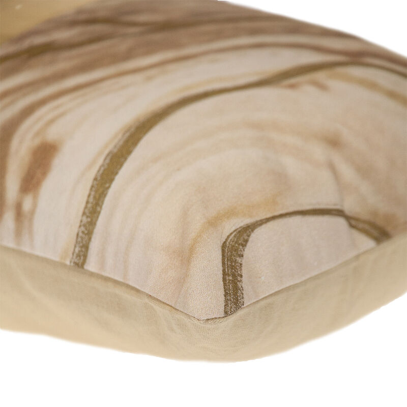 HomeRoots 14" X 20" Beige and Gold Striped Cotton Blend Throw Pillow image number 3