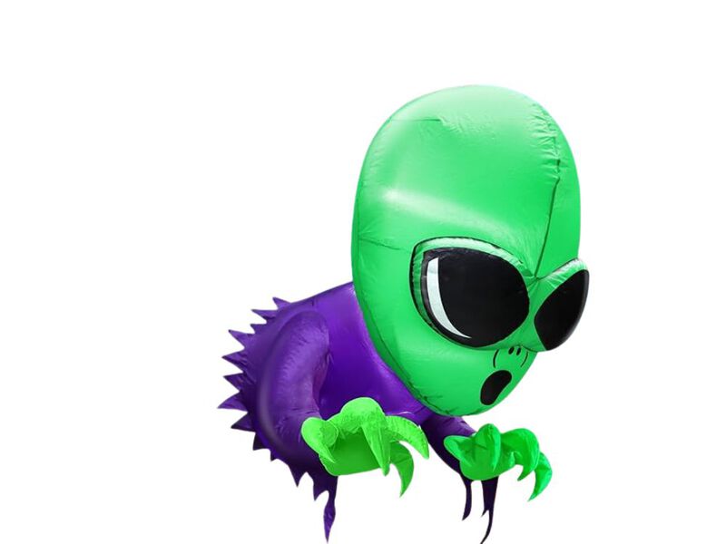 4FT Halloween Inflatable Alien in Window &ndash; LED Blow-Up Decor for Indoor/Outdoor Party, Lawn & Garden Display image number 0