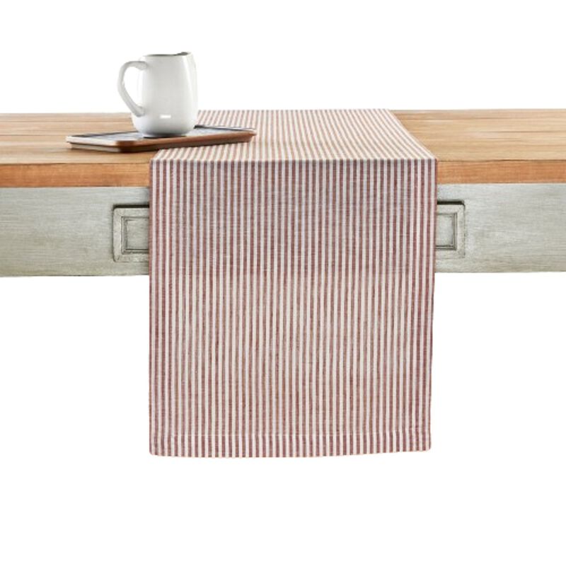Solino Home Narrow Stripe 100% Linen Table Runner &ndash; Handcrafted, Machine Washable, Perfect for Holiday and Everyday Dining