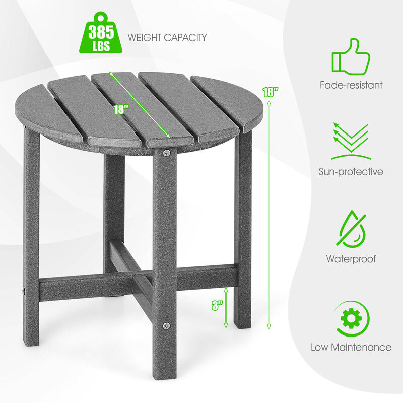 Round Adirondack Side Table Weather Resistant for Patio Deck or Garden image number 4