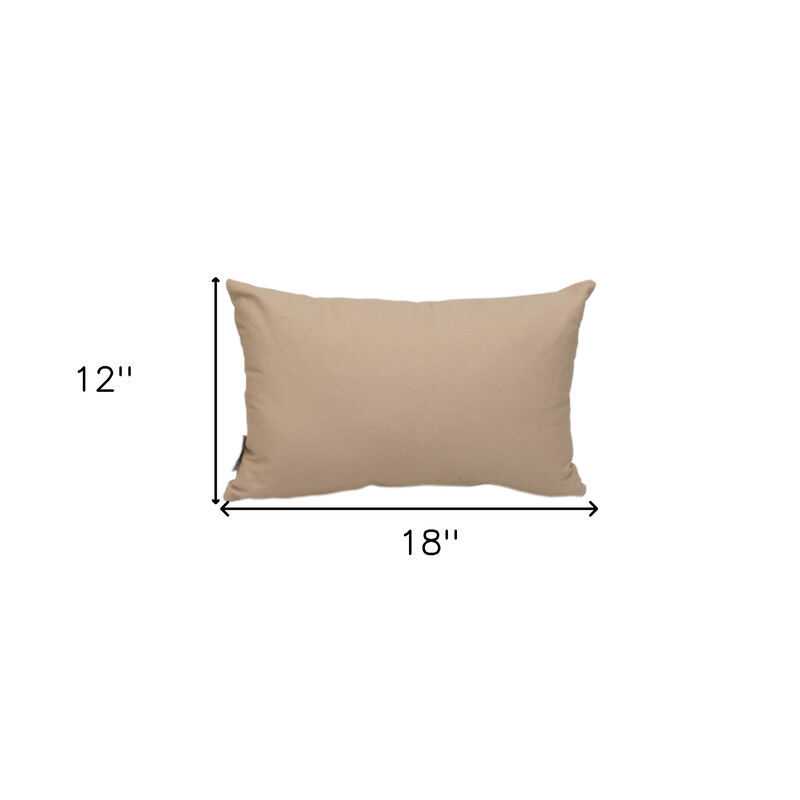 HomeRoots 12" X 18" Beige Cotton Lumbar Throw Pillow image number 3