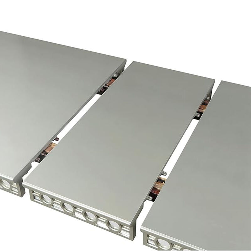 Ada 7pc Dining Table and Chair Set, 72-90 Inch Extendable Top, Gray - Benzara