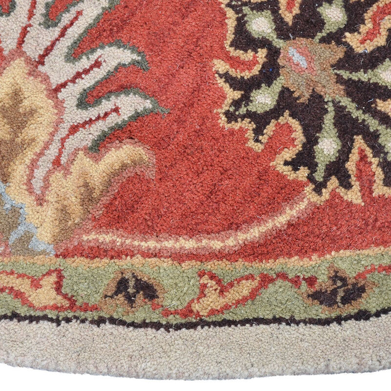 RUGSOTIC CARPETS HAND TUFTED WOOL ECO-FRIENDLY AREA RUGS - Beige & Red, Classic Oriental Traditional  Design, High Pile Thick Handmade Anti Skid Area Rugs (K00106) image number 4