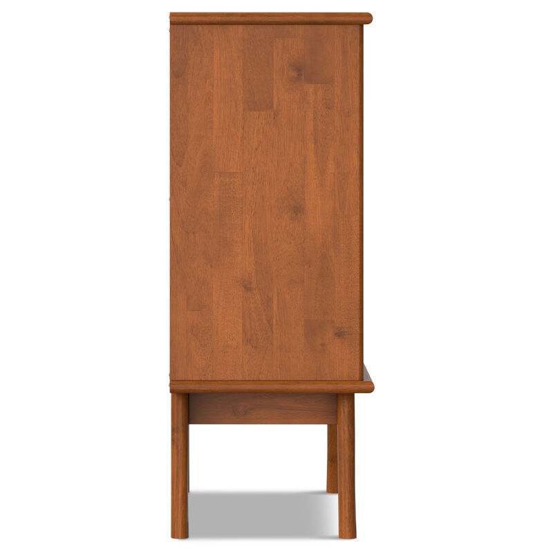 Paxwal Mid‑Century Modern Solid Rubber Wood Storage Cabinet image number 4
