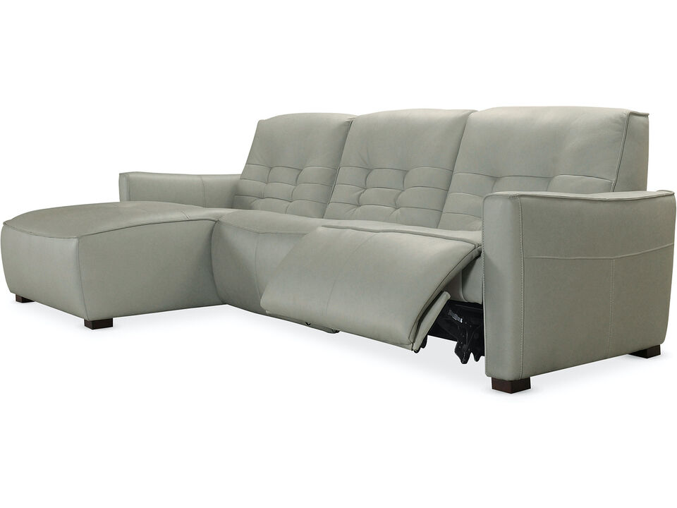 Reaux Power Motion Sofa W/ Laf Chaise W/2 Power Recline In Grey