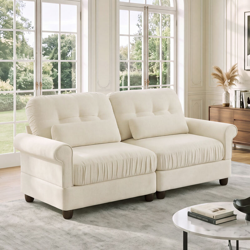 Septex Mid Century Modern Chenille Loveseat Sofa image number 2