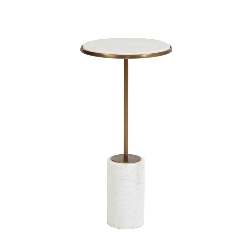 Short Cored Marble Table- Bronze