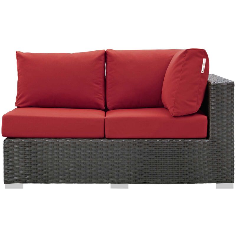 Modway - Sojourn Outdoor Patio Sunbrella® Right Arm Loveseat Canvas Red