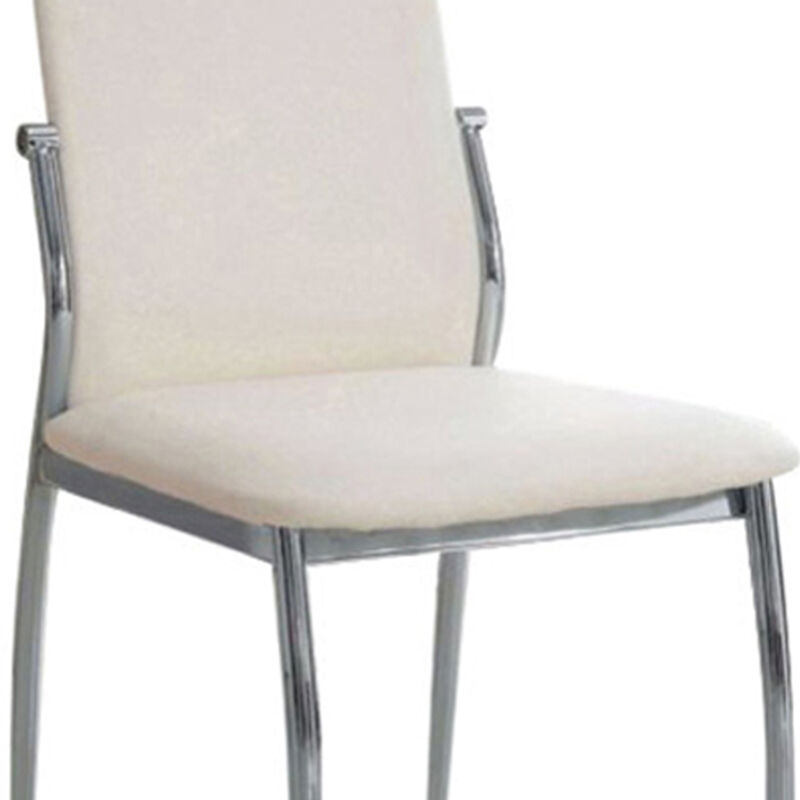 Kalawao Contemporary Side Chair, White Finish, Set of 2-Benzara