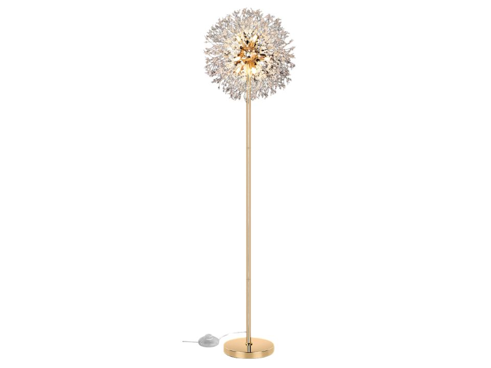 Gold Crystal Floor Lamp 69 Inch Modern Standing Light with K9 Crystals
