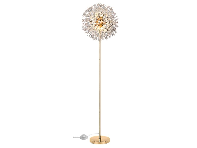 Gold Crystal Floor Lamp 69 Inch Modern Standing Light with K9 Crystals image number 0