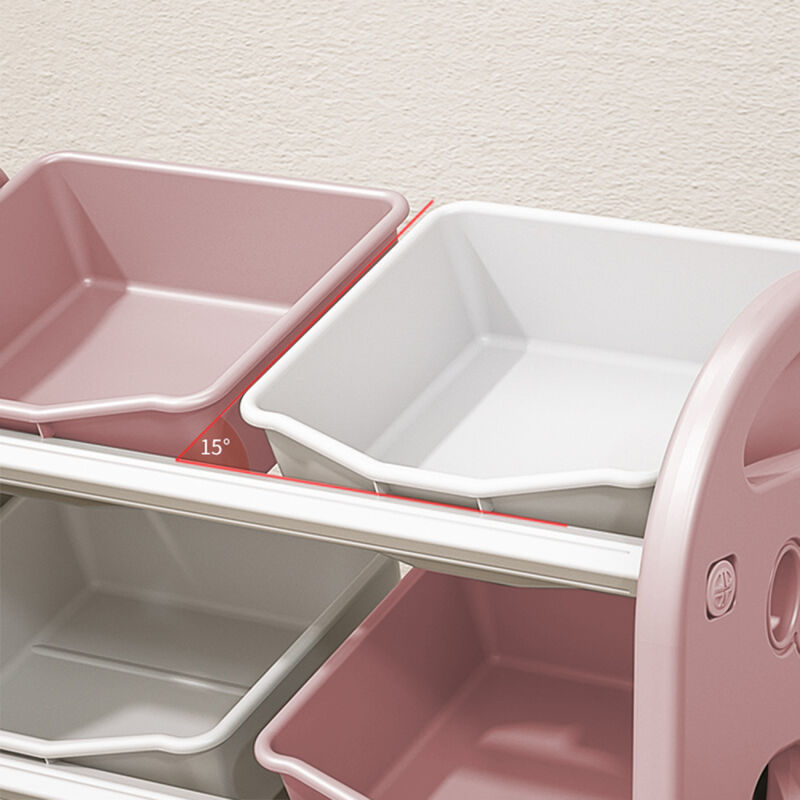 Streamdale 6-Bin Kids Toy Storage Organizer with HDPE Shelf and Bins for Playroom image number 2