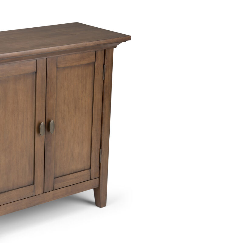 Redmond SOLID WOOD 32 inch Wide Transitional Low Storage Cabinet in Rustic Natural Aged Brown