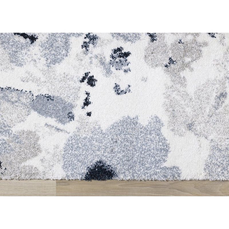 Novelle Home Sakura Grey White Blue Floral Rug, 5'3 x 7'7 image number 4