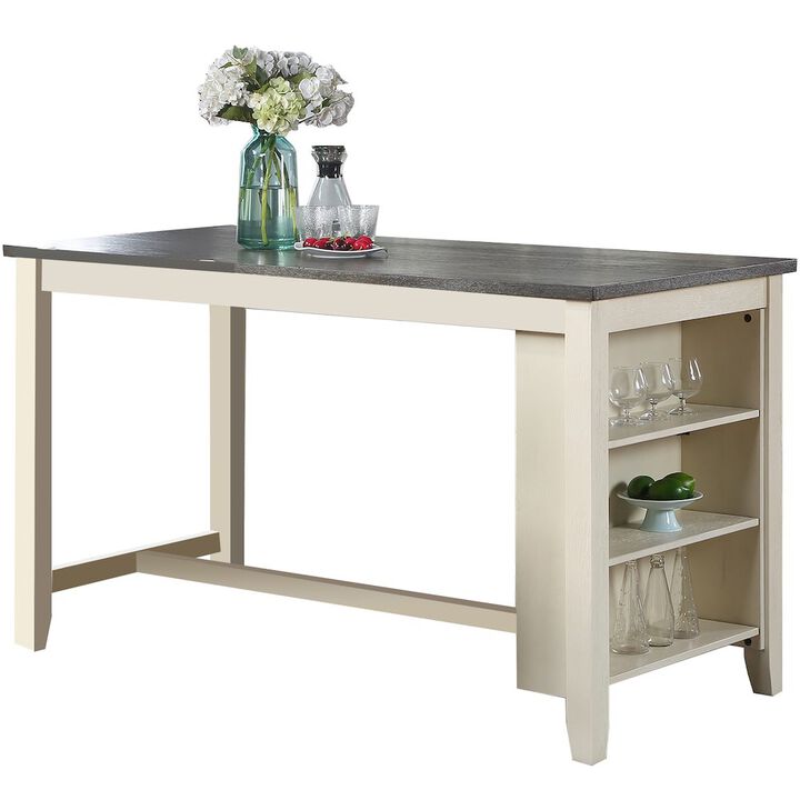 Simple Relax Rectangle Counter Height Dining Table in Grey and White