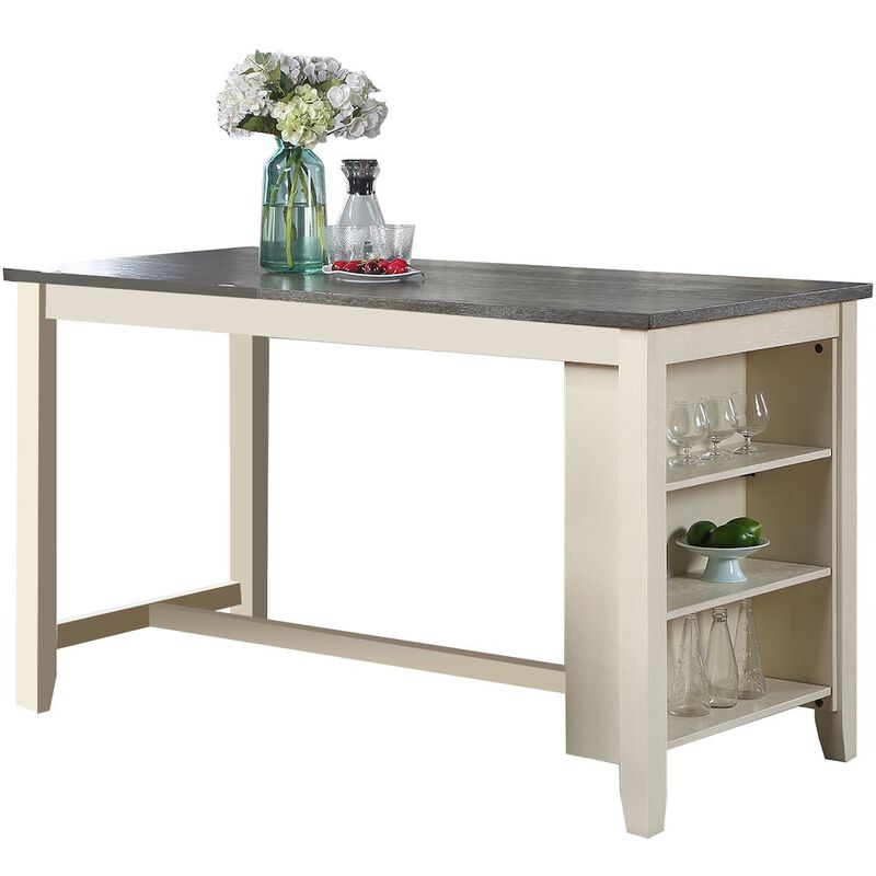 Simple Relax Rectangle Counter Height Dining Table in Grey and White image number 0