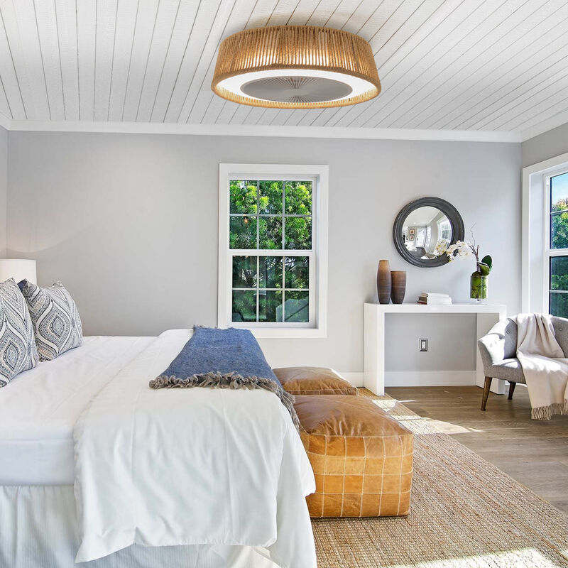 ELEMENT ACE Bohemian Braided Ceiling Fan Light with Silent Remote Control and Adjustable Color Temperature image number 3