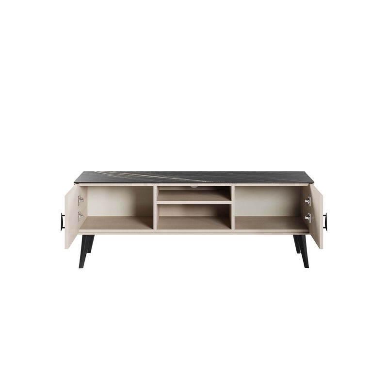 Haley TV Stand in Black Marble
