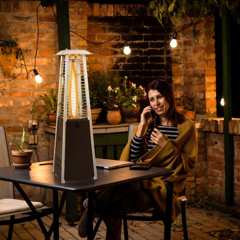 Hivvago BTU Portable Steel Tabletop Patio Heater with Glass Tube