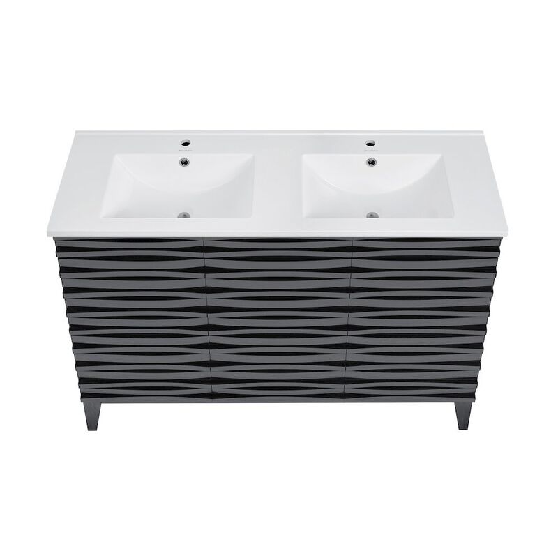 Cascade 48 in. Bathroom Vanity with 3-Hole Ceramic Sink Top image number 2