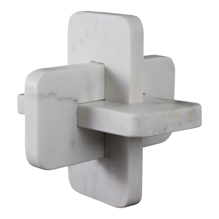9" White Marble Knot, White