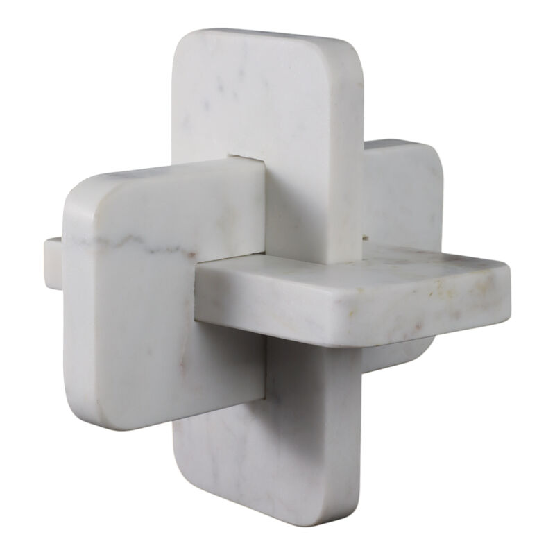 9" White Marble Knot, White image number 1