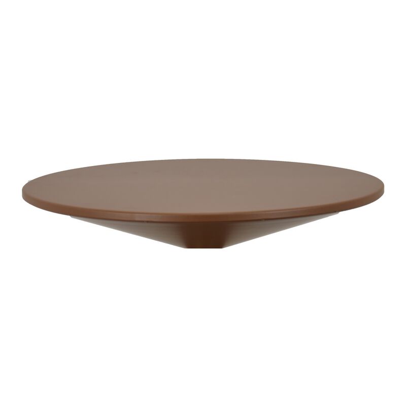 Jammy Plant Stand Table, Round 24 Inch Top, Brown Metal Cone Base - Benzara