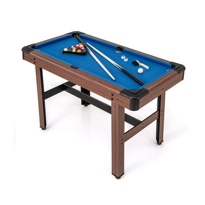 Kids and Adults Wooden Pool Table with Complete Billiard Ball Set