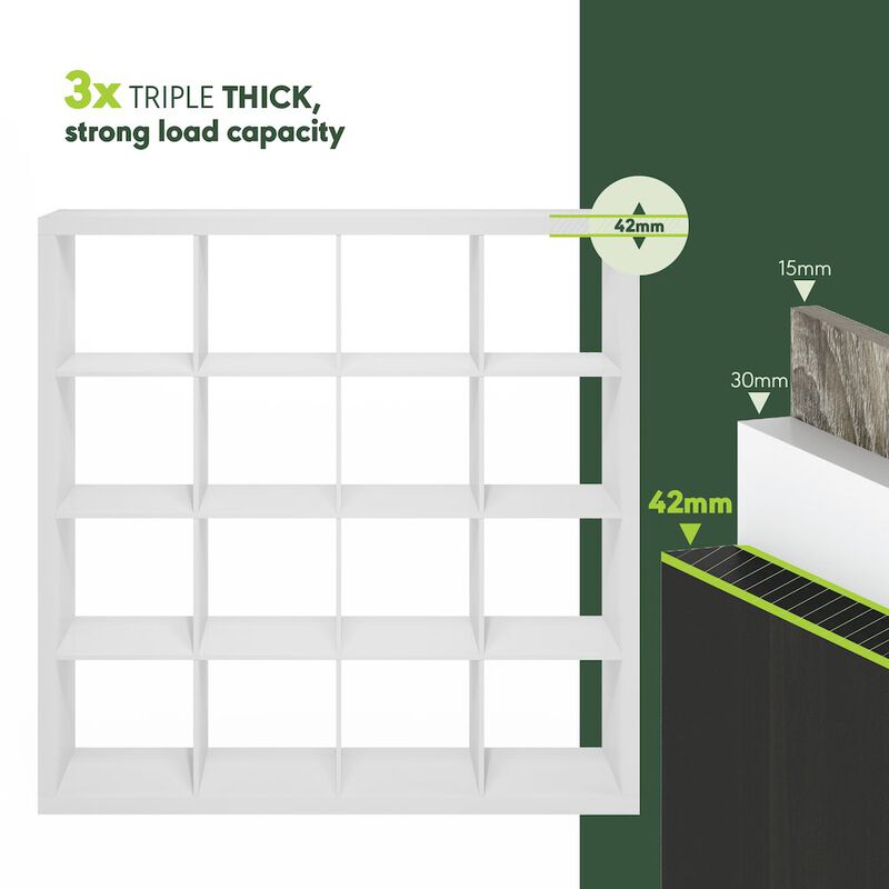 8-Cube Horizontal Bookcase, Bookshelf, Storage Organizer, 35 Width, Espresso