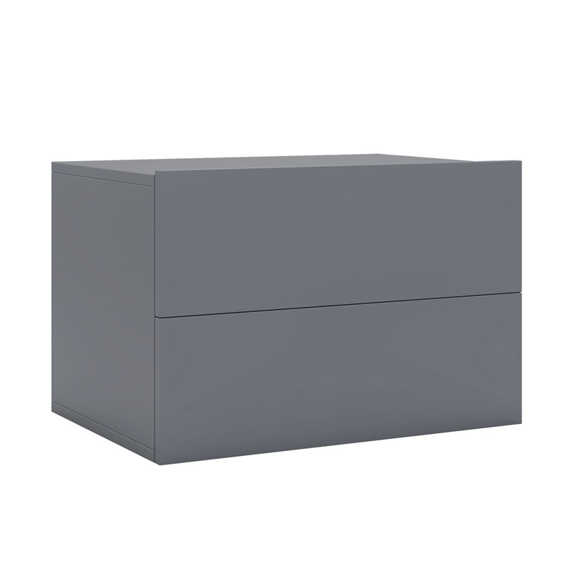 Wall-Mounted Floating Nightstand with 2 Drawers for Bedroom Storage image number 0