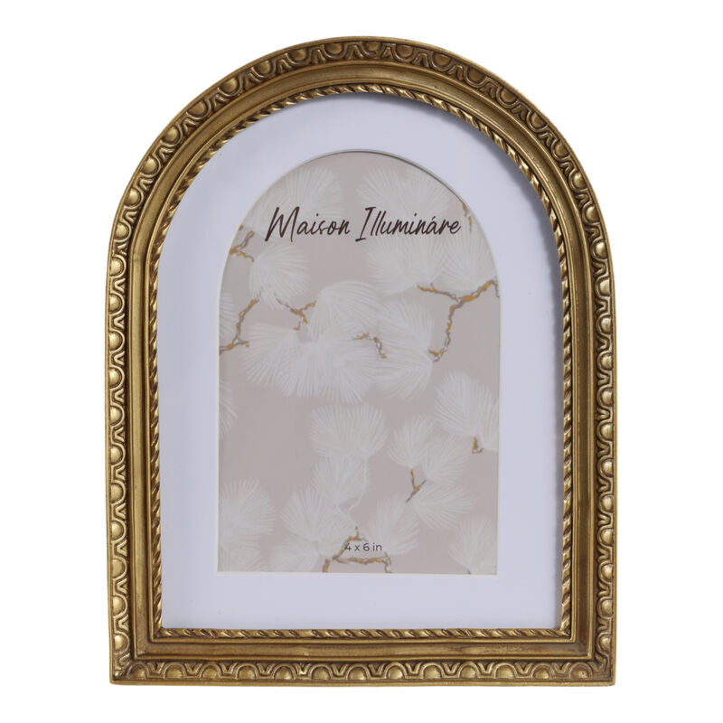 6x8 Photo Frame Matted To 4x6 Gilded Arch, Gold image number 0
