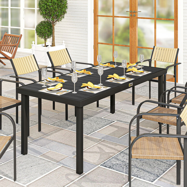 Hivvago Aluminum Frame Dining Table for Backyard or Garden