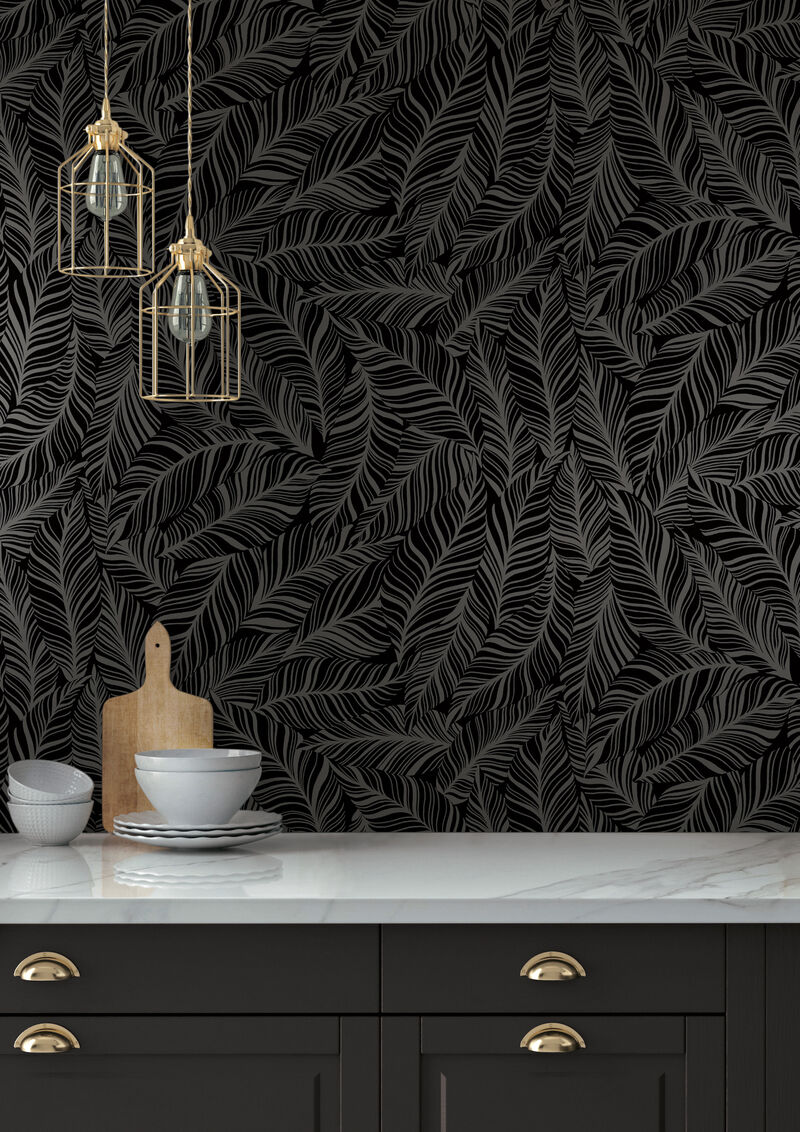 Rainforest Canopy Black Wallpaper image number 2