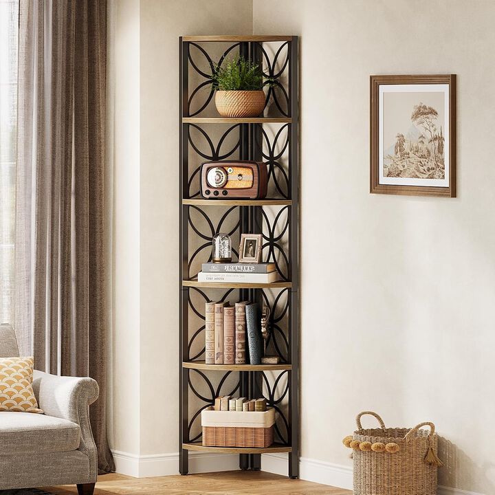 Tribesigns 70.8" Corner Shelf 6-Tier Corner Bookshelf Display Shelf