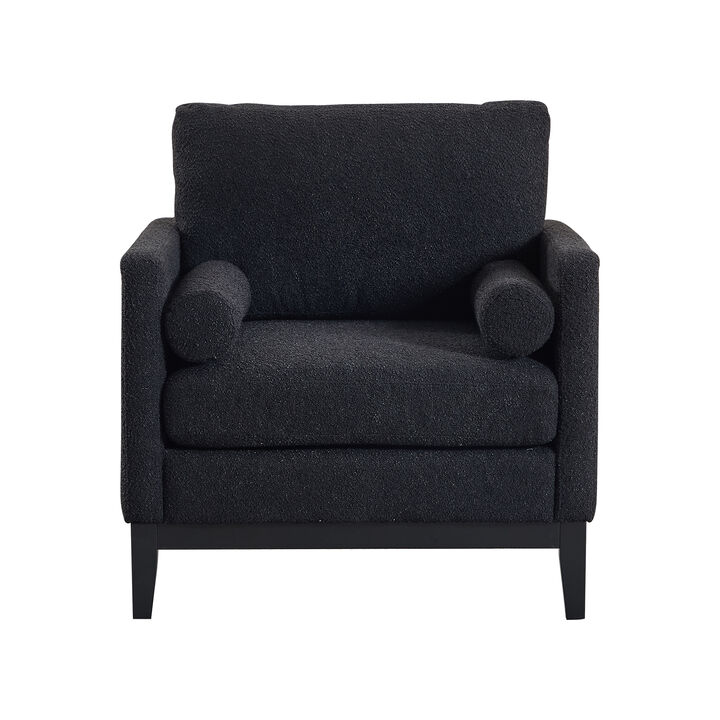 Merax Boucle Fabric Accent Chair with Pocket Springs