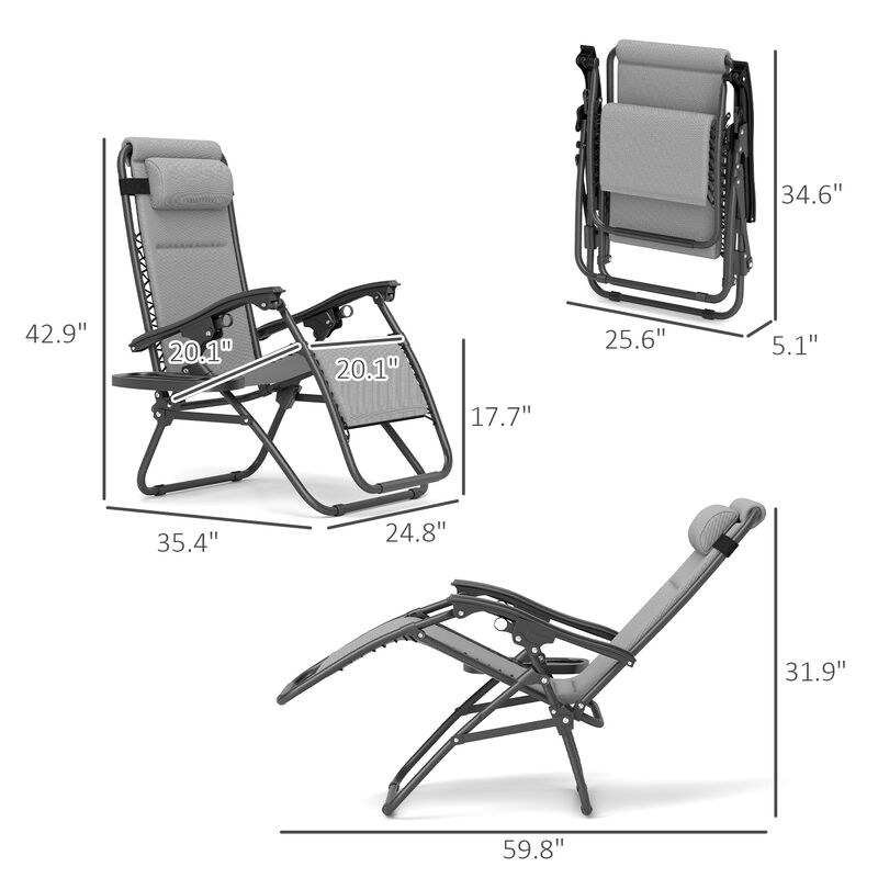 Hivvago 2-Piece Zero Gravity Reclining Patio Chair Set image number 2
