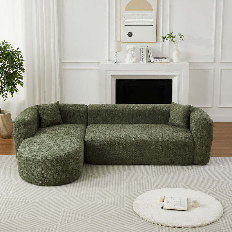 Rorvko Curved Chenille Sectional Sofa image number 2