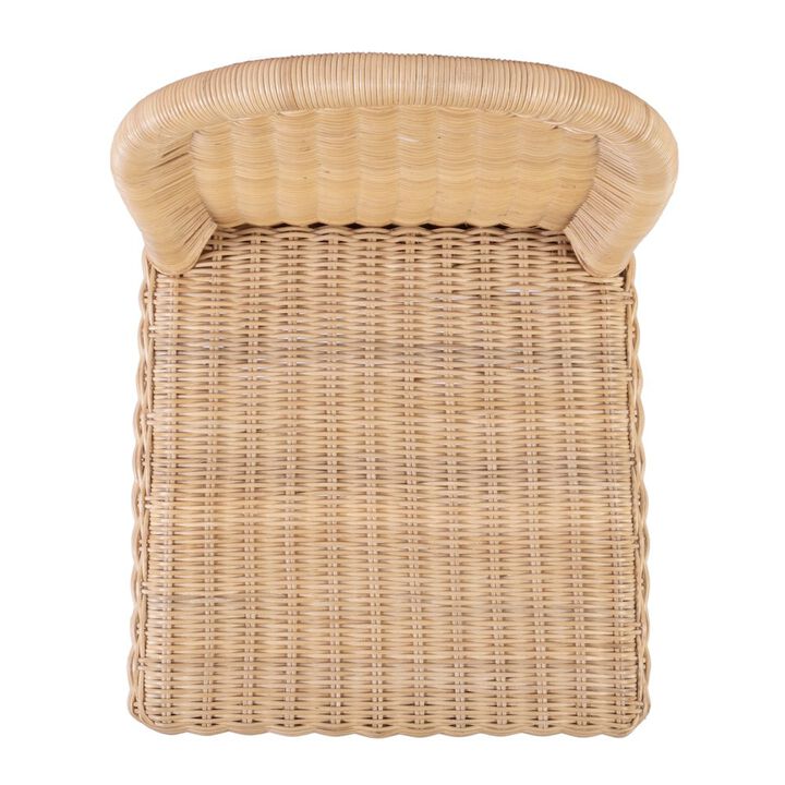 Butler Specialty Flora Rattan 30 Scalloped Edge Bar Stool, Light Brown